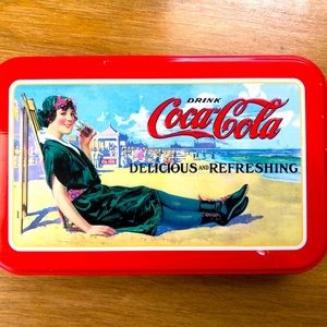 Coca-Cola Collector Tin Nostalgia Playing Cards Swim Suit 2 Decks